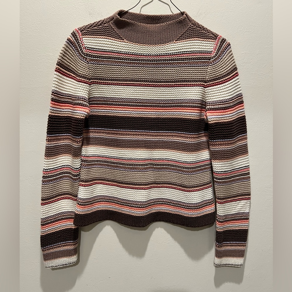 Vintage Multicolor Striped Mockneck Sweater